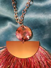 Load image into Gallery viewer, Half circle with fringe pendant necklace
